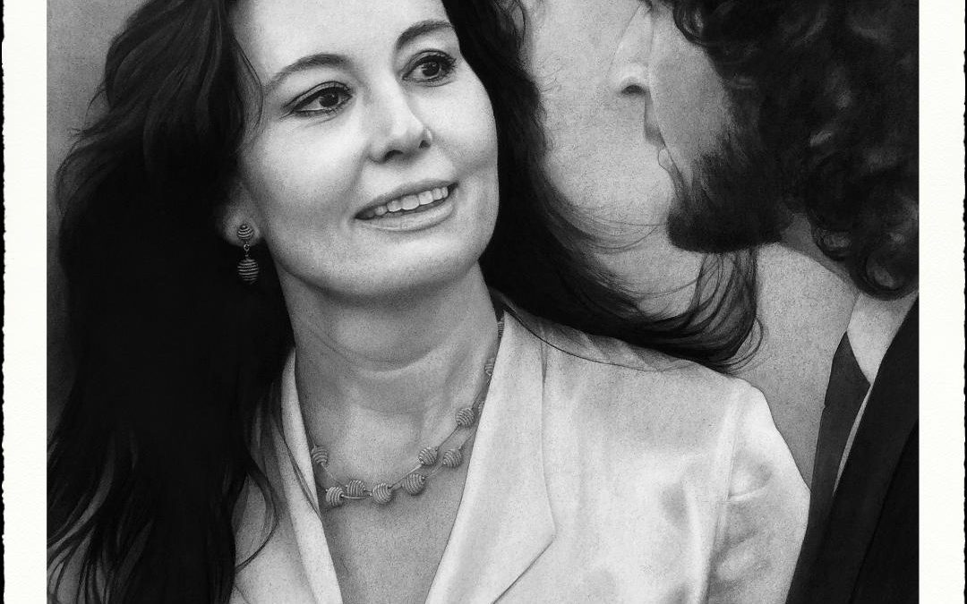 Retrato a carboncillo de Caty