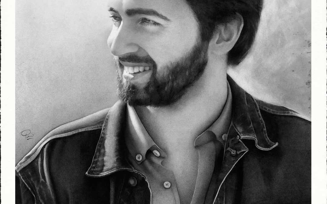 Retrato a carboncillo de Nacho